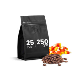 Black Coffee Pouch With Valve 25 Pieces