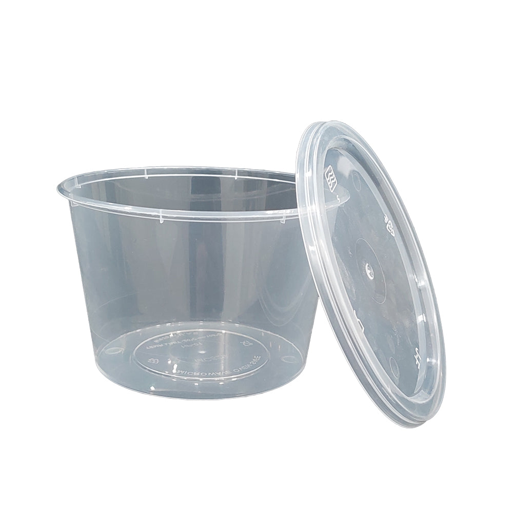 Clear Round Microwavable Container 500 Pieces