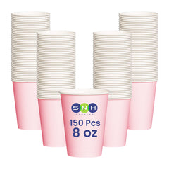 Single Wall Paper Cup Pink 8 Oz Without Lid