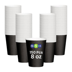 Single Wall Paper Cup Black 8oz Without Lid