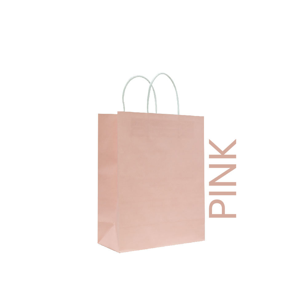 Pink Paper Bag 26X12X33CM Twisted Handle