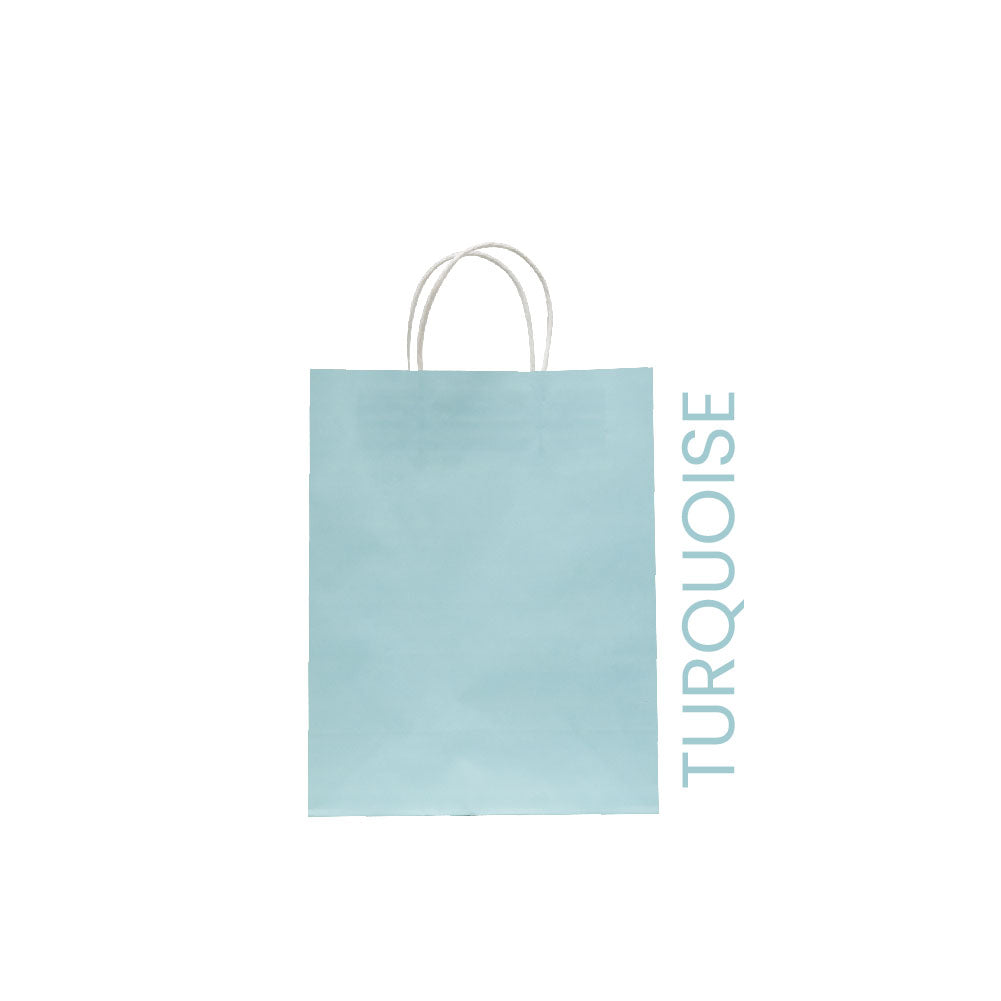 Turquoise Paper Bag 26X12X33CM Twisted Handle