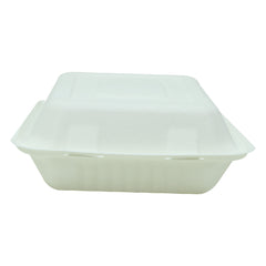 Bio Degradable Clamshell Container 8X8 Inch 3 Compartment 25 Pieces