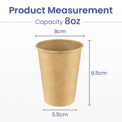 Single Wall Paper Cup Brown 8 Oz Without Lid