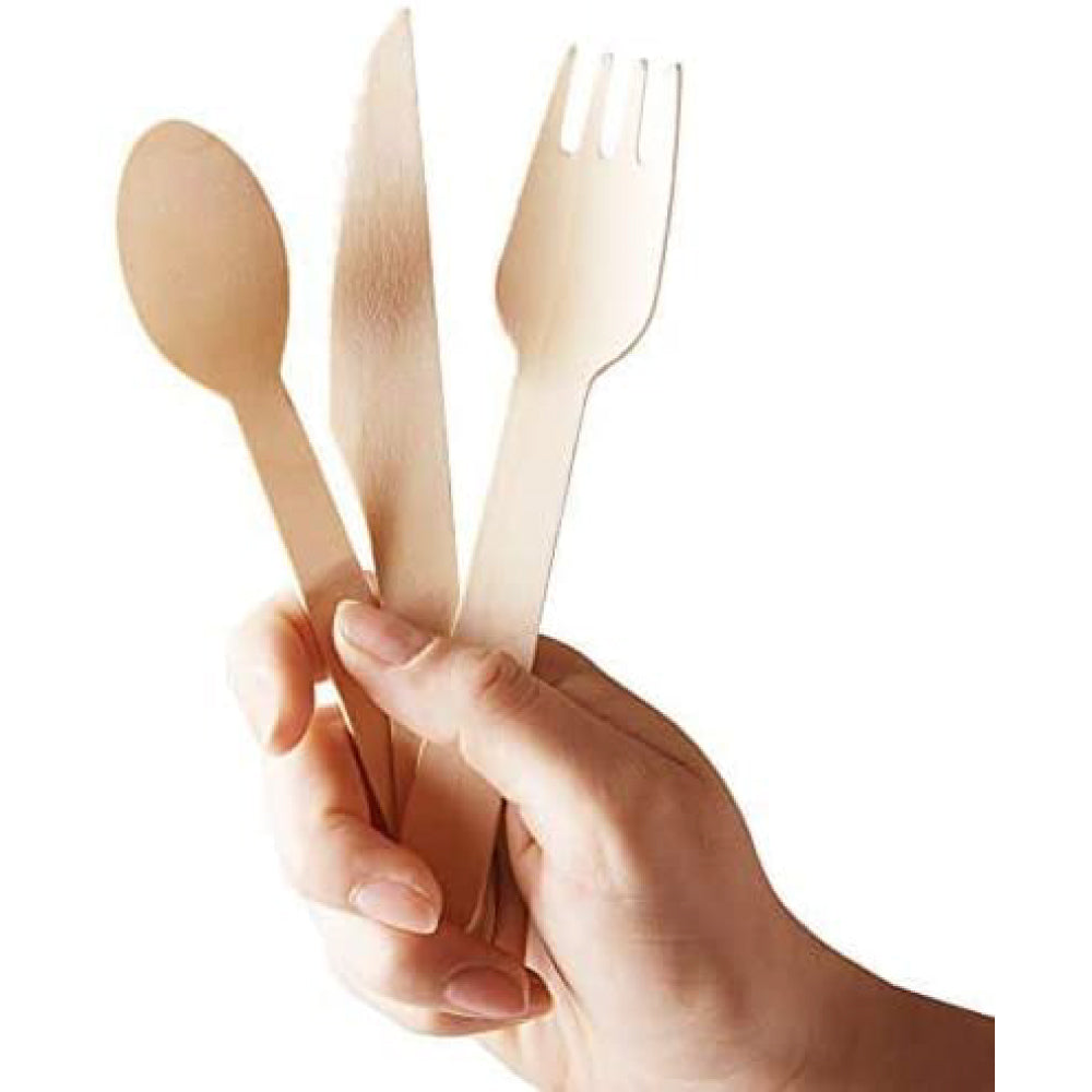 Wooden Cutlery Spoon Fork Knive With Napkin 1X250 Pieces