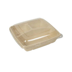 Bagasse Square Container 48 Oz Plastic Lid 1X300 Pieces