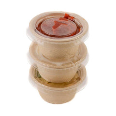 Bagasse Sauce Cup With Clear Lid 2 OZ 1X1000 Pieces