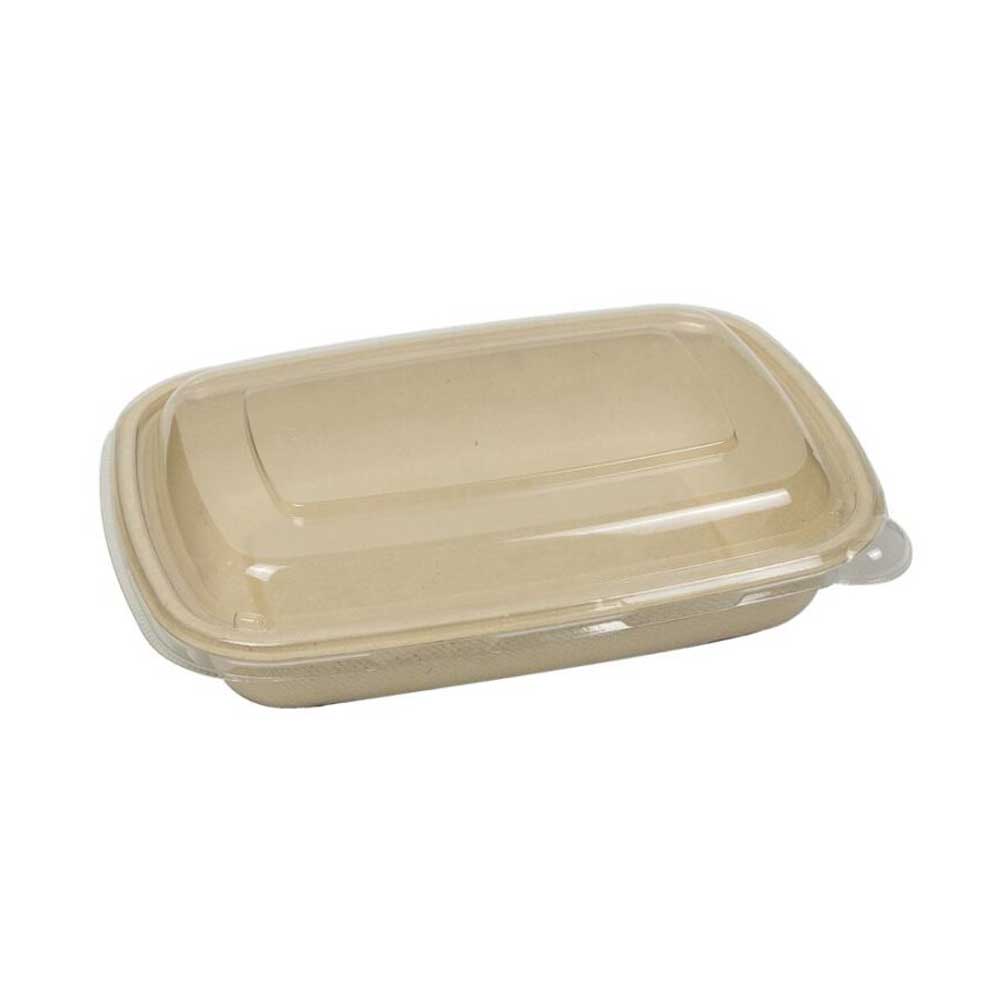 Bagasse Container 750ml Plastic Lid 1X300 Pieces