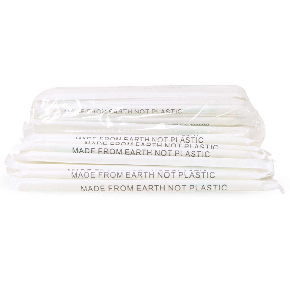 Eco Friendly Biodegradable Straw 8MM White 10,000 Pieces