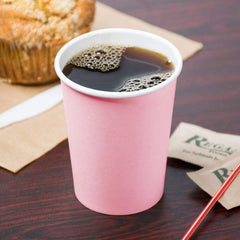 Single Wall Paper Cup Pink 8 Oz Without Lid