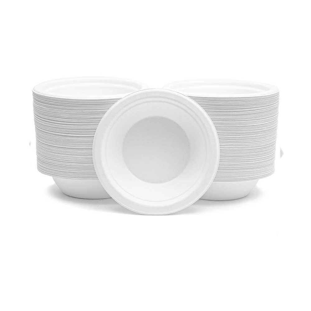 Bagasse Round Bowl White 12 Oz 1X300 Pieces