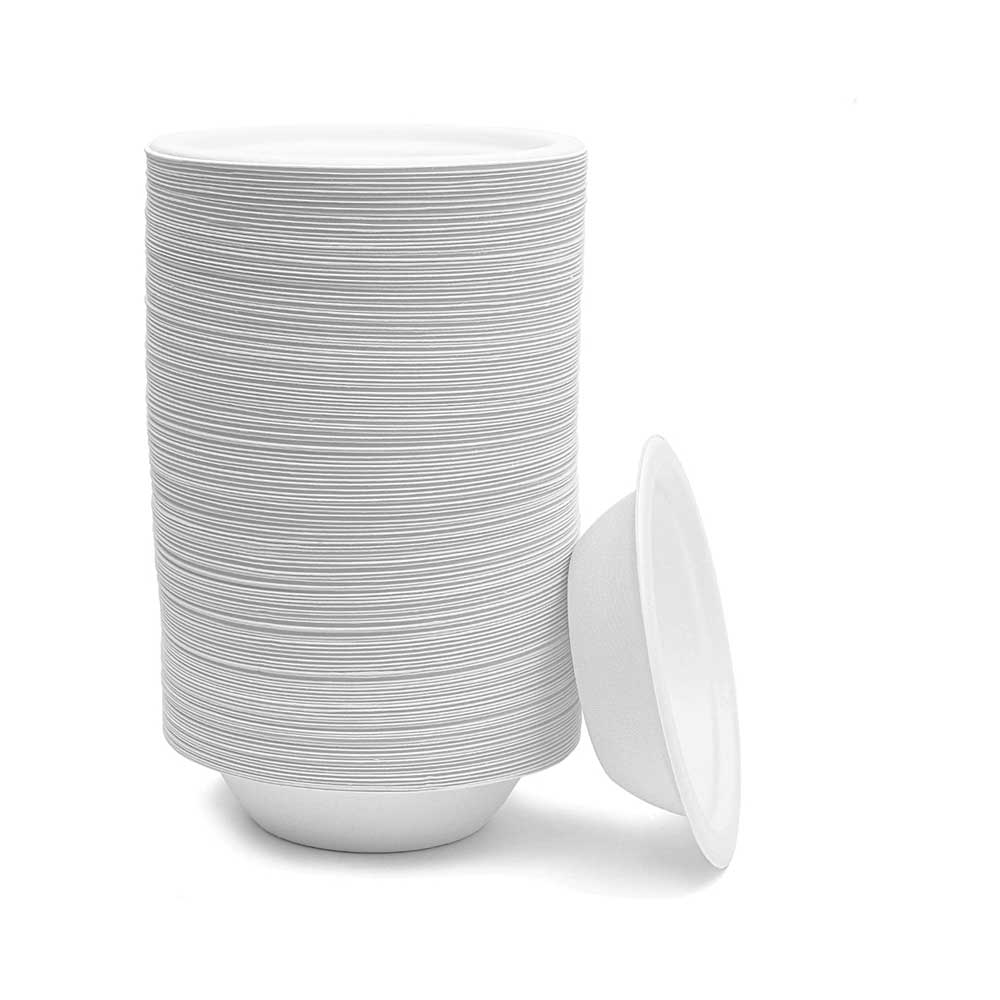 Bagasse Round Bowl White 12 Oz 1X300 Pieces