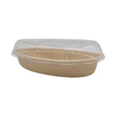 Bio-Degradable Burrito Oval Bowl 650 ML With Lid 50 Pieces