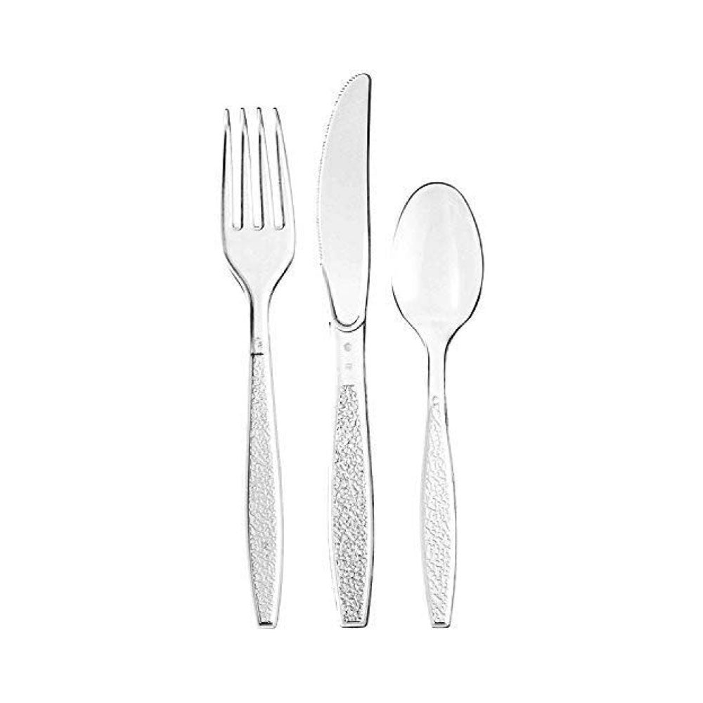 Clear Plastic Cutlery Set With Napkin 500 Sets