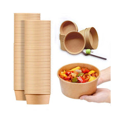 Kraft Paper Salad Bowl 500ML With Lid