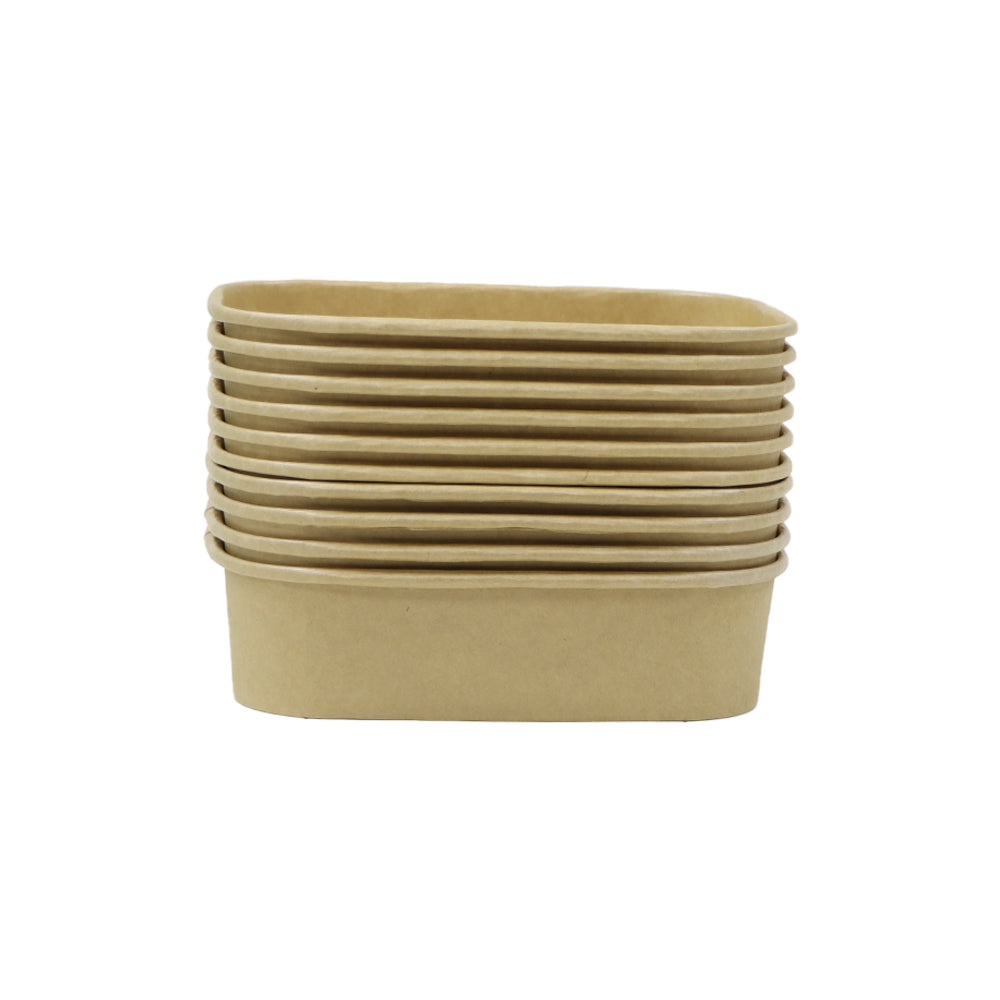 Kraft Paper Container 500ML With PP Lid  25 Pieces