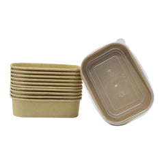 Kraft Paper Container 500ML With PP Lid 1X300 Pieces