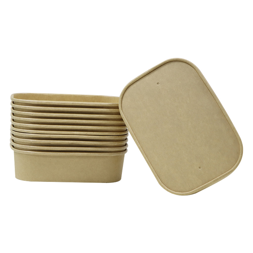 Kraft Paper Container 500ML With Paper Lid 25 Pieces