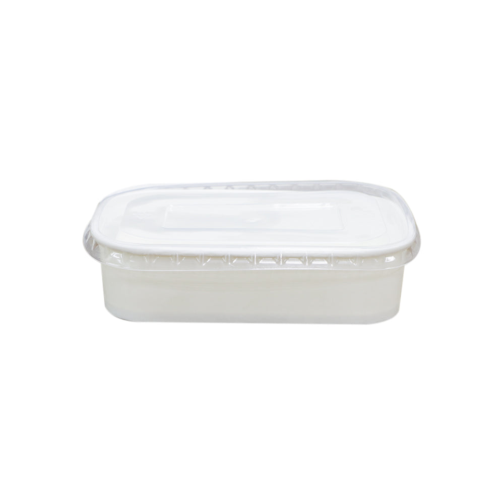 White Paper Container 500ML With PP 300 Pieces