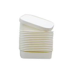 White Paper Container 500ML With Paper Lid 25 Pieces