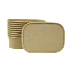 Kraft Paper Container 650ML With Paper Lid 25 Pieces