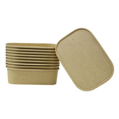 Kraft Paper Container 650ML With Paper Lid 25 Pieces