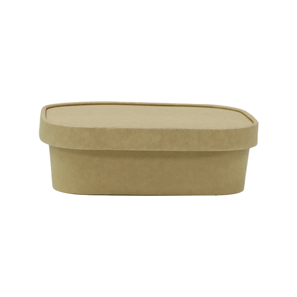 Kraft Paper Container 650ML With Paper Lid 25 Pieces