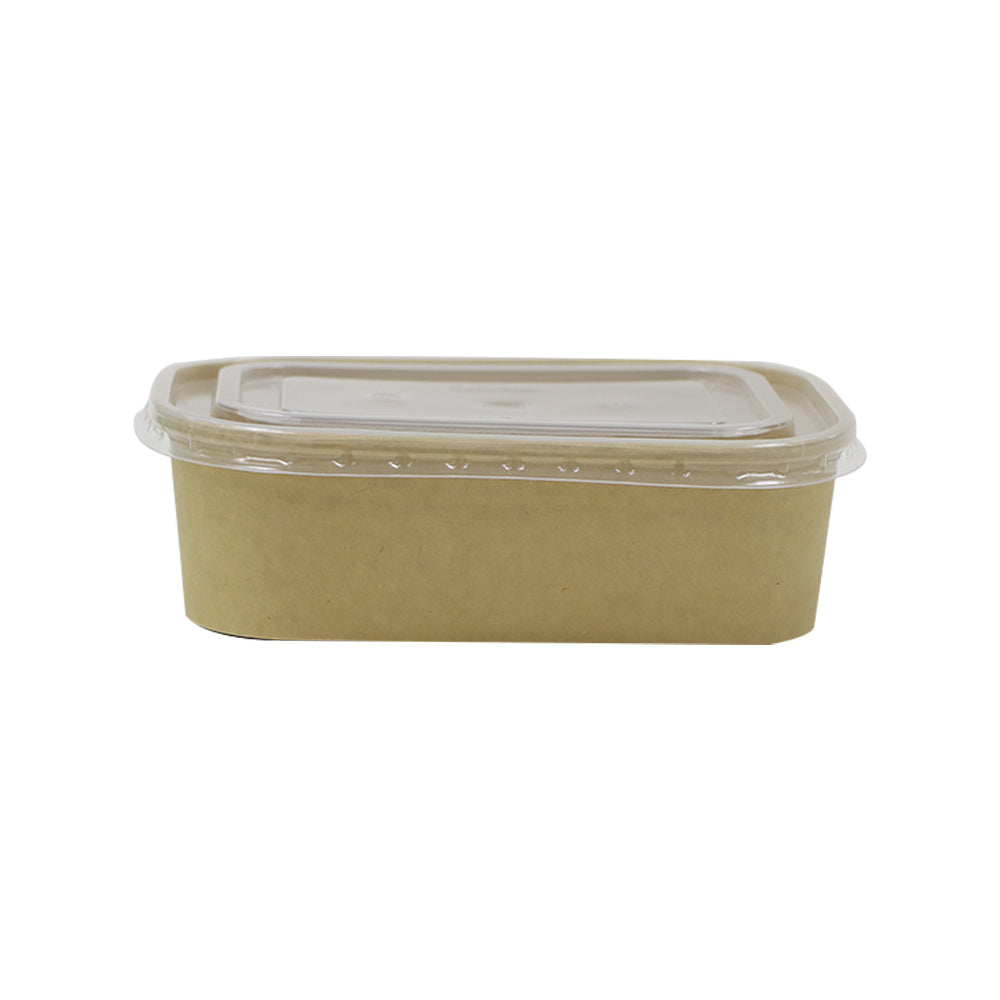 Kraft Paper Container 650ML With PP Lid  25 Pieces