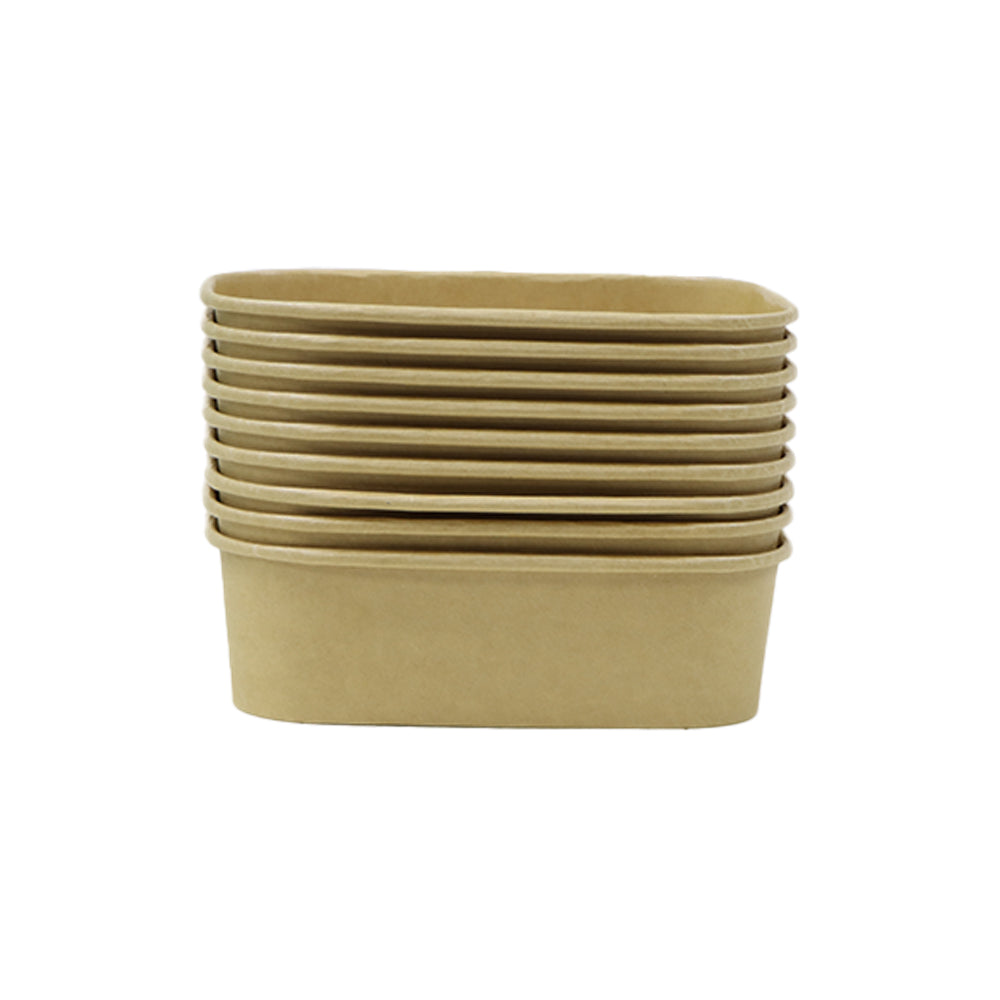 Kraft Paper Container 650ML PP Lid 1X300 Pieces