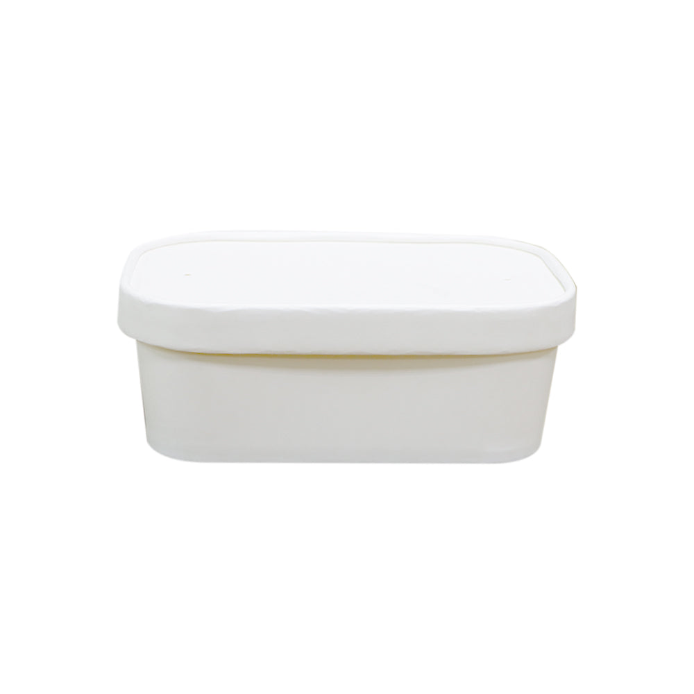 White Paper Container 650ML With Paper Lid 25 Pieces