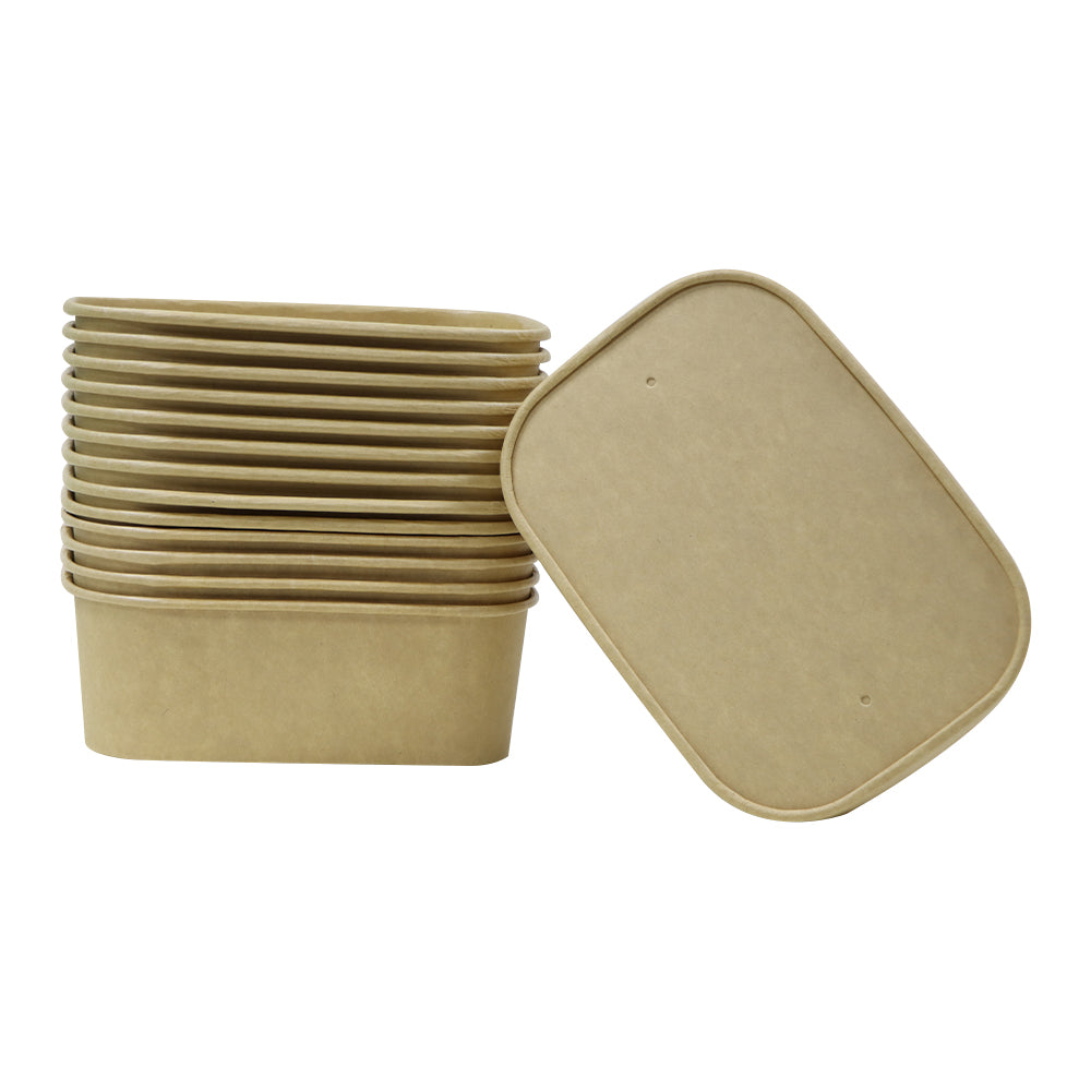 Kraft Paper Container 750ML With Paper Lid 25 Pieces