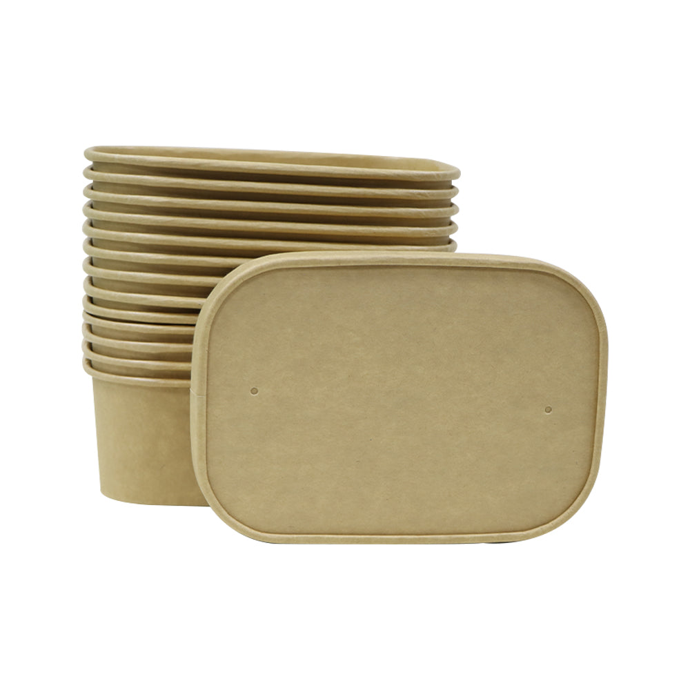 Kraft Paper Container 750ML With Paper Lid 25 Pieces