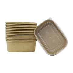 Kraft Paper Container 750ML PP Lid 1X300 Pieces