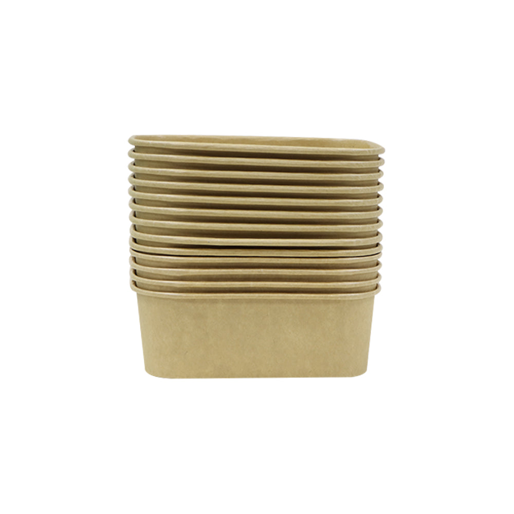 Kraft Paper Container 750ML PP Lid 1X300 Pieces