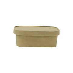 Kraft Paper Container 750ML With Paper Lid 25 Pieces