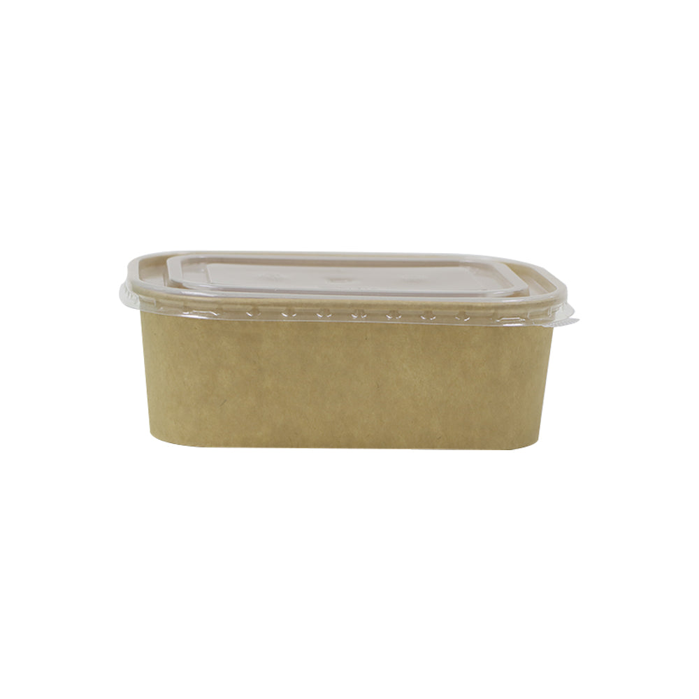 Kraft Paper Container 750ML With PP Lid 25 Pieces