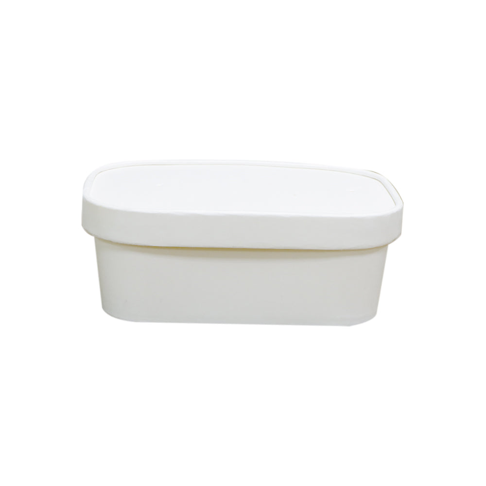 White Paper Container 750ML With Paper Lid 25 Pieces