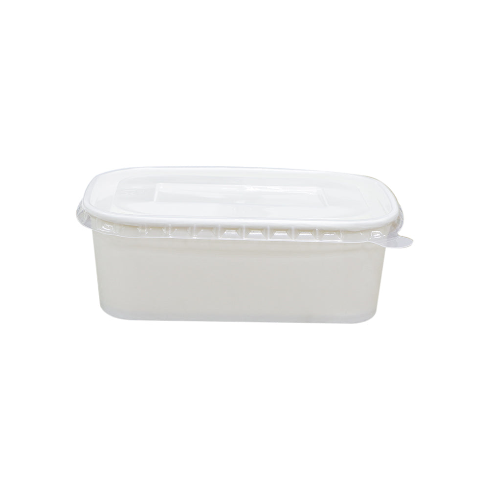 White Paper Container 750ML With PP 25 Pieces