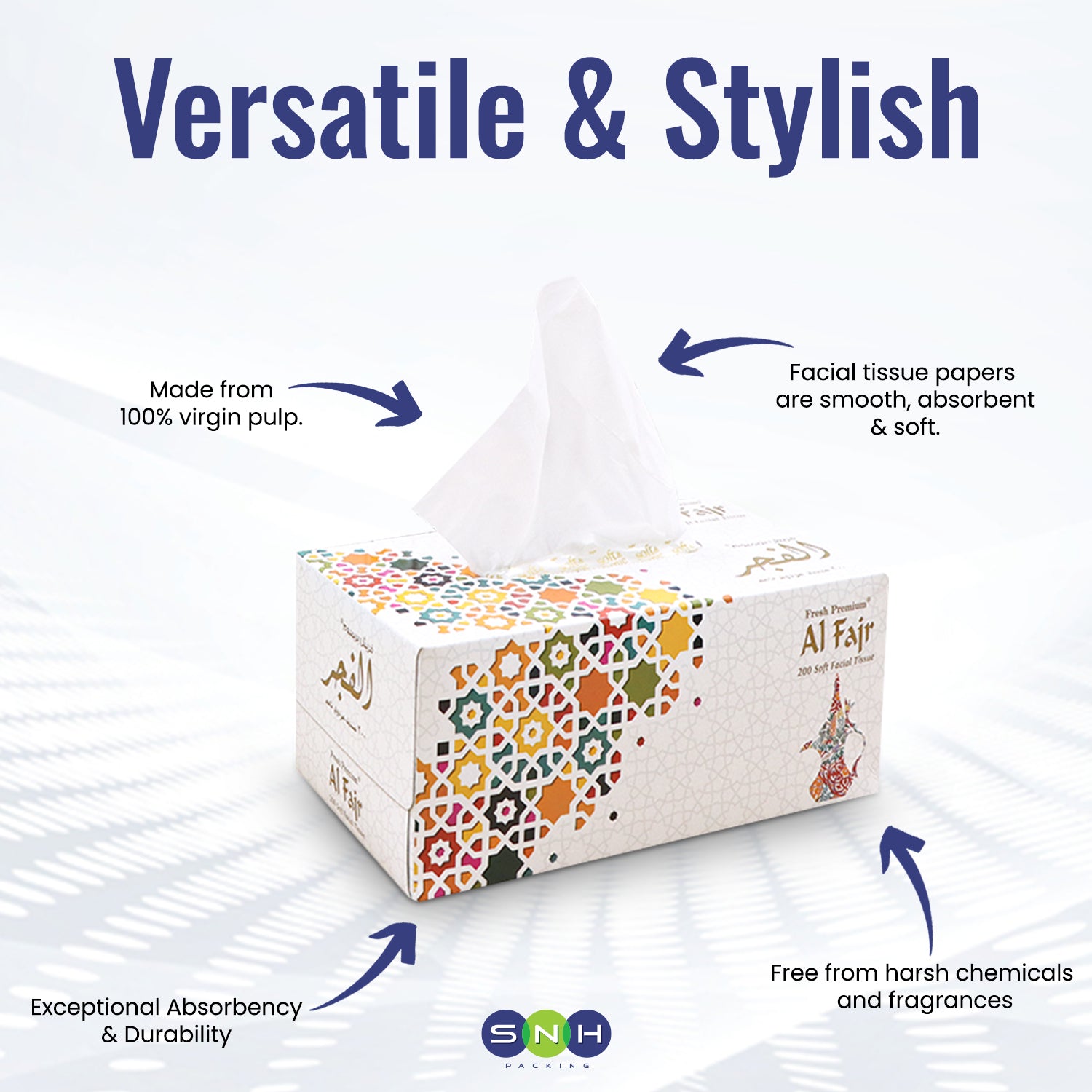 Al Fajr Facial Tissue 200 Sheet Pack 10 Pieces