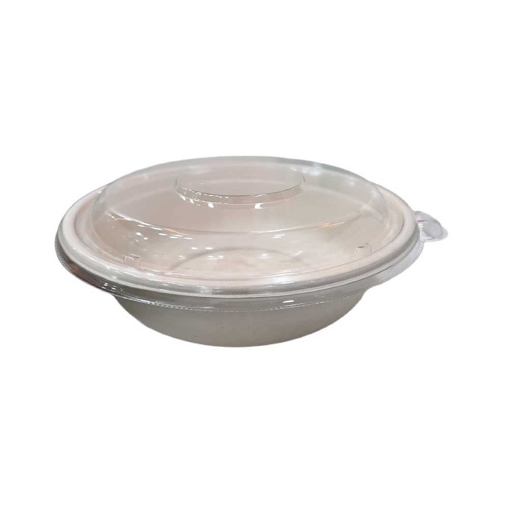 Bagasse Round Bowl Pet Lid 1X300 Pieces