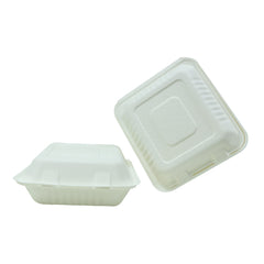 Bio Degradable Clamshell Container 8X8 Inch 25 Pieces