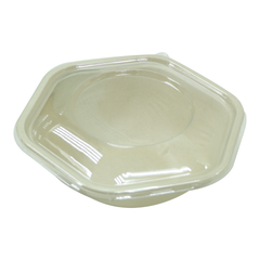 Bagasse Hexagon Shape Bowl 1000ML With Pet Lid 300 Pieces