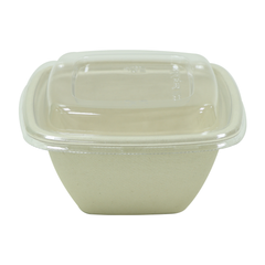 Bagasse Square Shape Bowl 500ML With Lid 600 Pieces