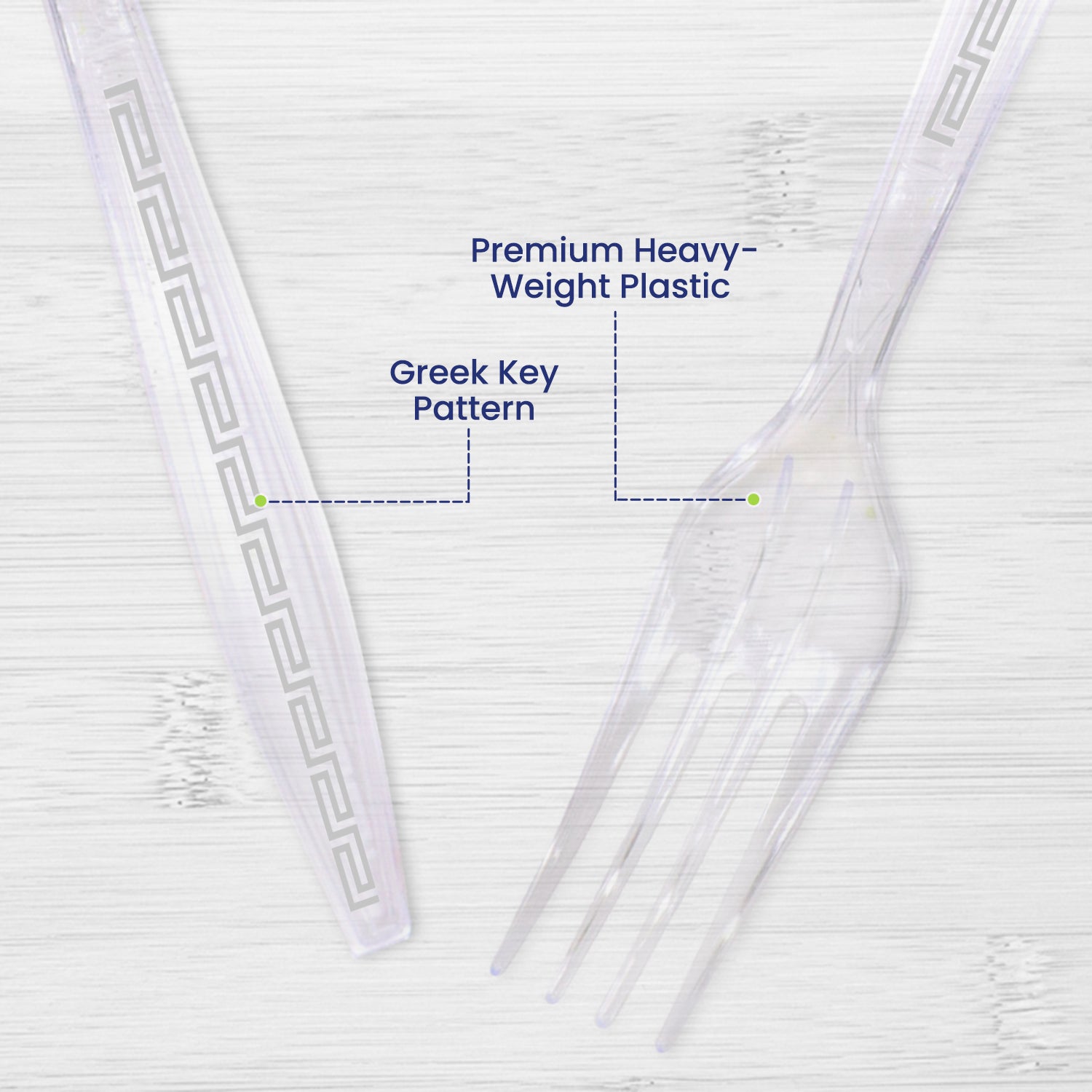 Clear Plastic Fork Heavy Duty Cutlery 50 Pieces