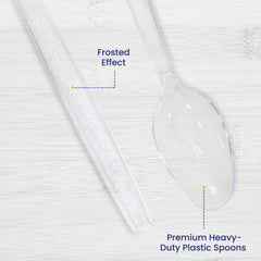 Clear Plastic Spoon Heavy Duty Cutlery 50 Pieces