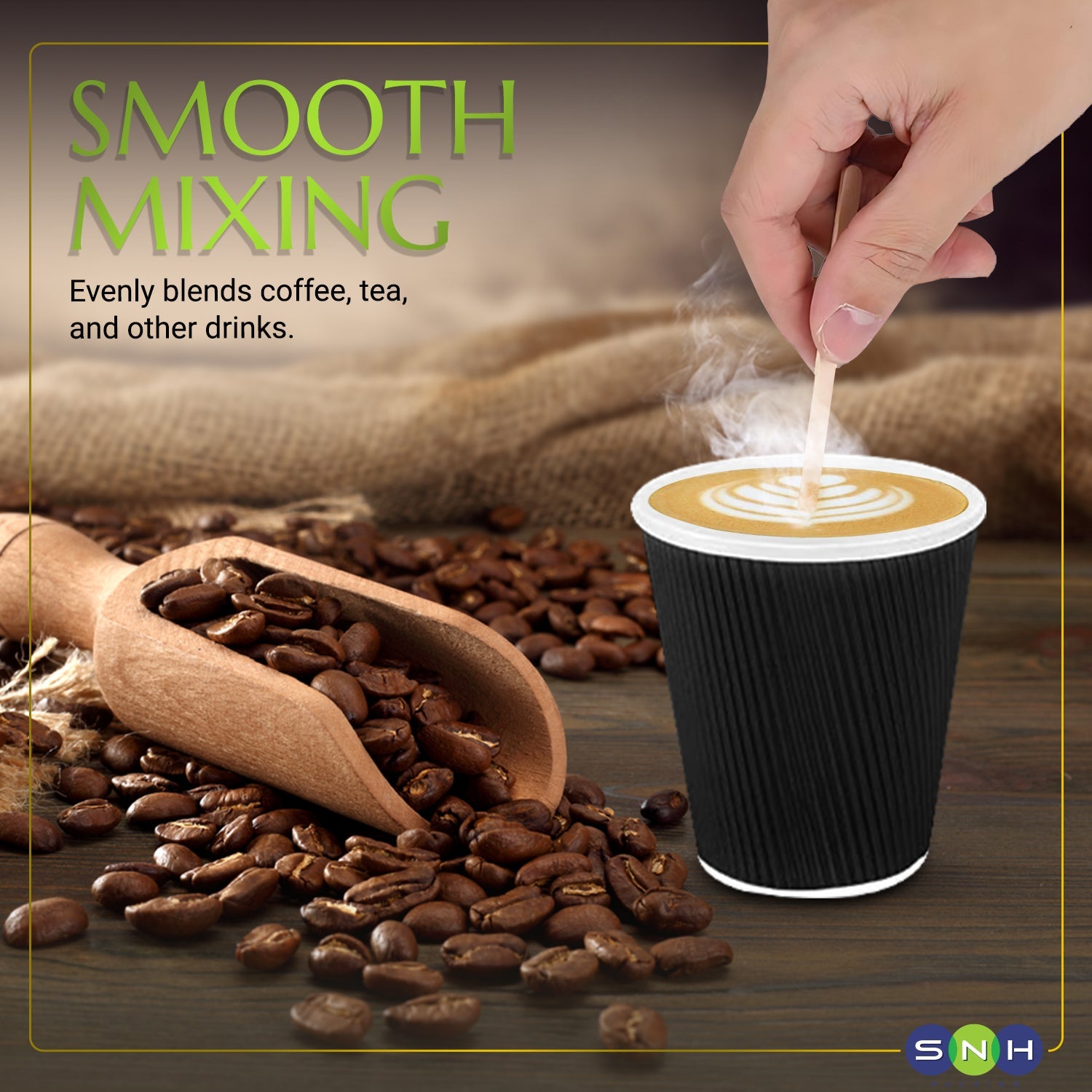 SNH Coffee Stirrer Stick 14CM Unwrapped 1000 Pieces