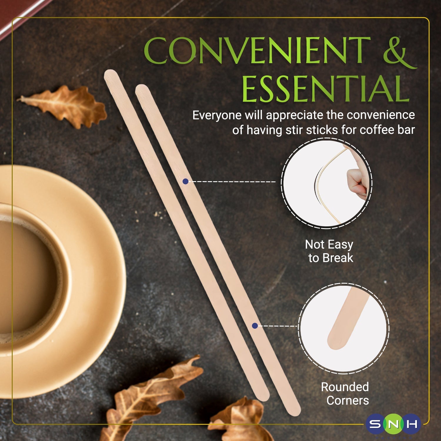 SNH Coffee Stirrer Stick 14CM Unwrapped 1000 Pieces