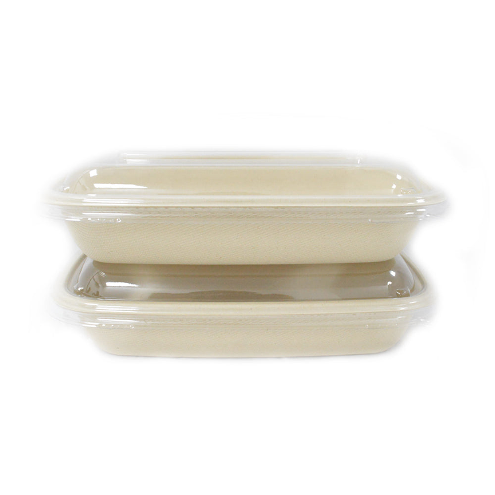 Bio-Degradable Rectangular 750 ML Container Pet Lid