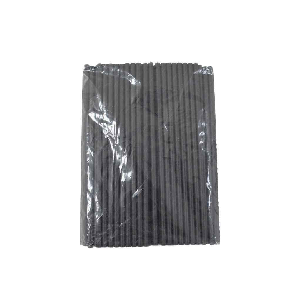 Paper Straw Black Wrapped 6 MM 300 Pieces