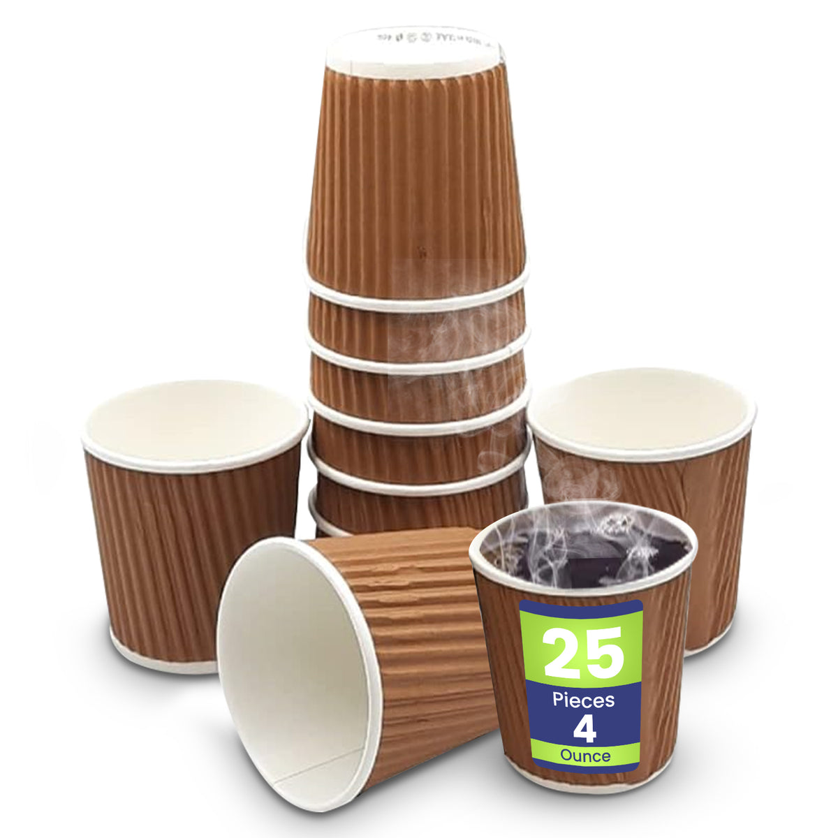 Kraft Ripple Coffee Cup Without Lid 25 Pieces